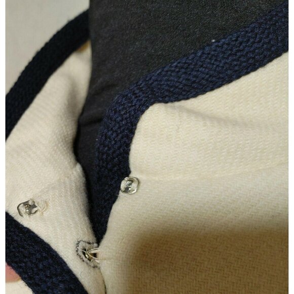 Vintage Jack Winter Womens Wool Jacket Size 10 With Navy Trim & Gold Buttons - Picture 6 of 12